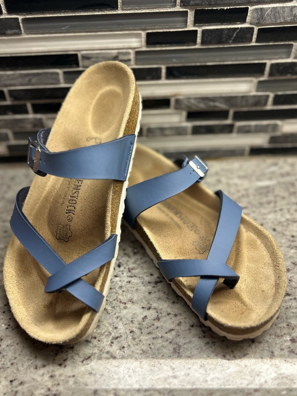 Birkenstock Mayari Blue Strappy Sandals with Buckle size 6(37)